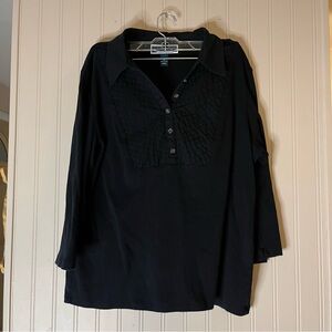 Karen Scott Black Blouse With Buttons  Women’s Size XL